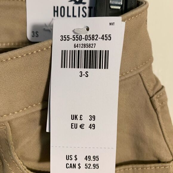 HollisterNWT curvy high rise super skinny khaki pants Size 3 short - Picture 5 of 5